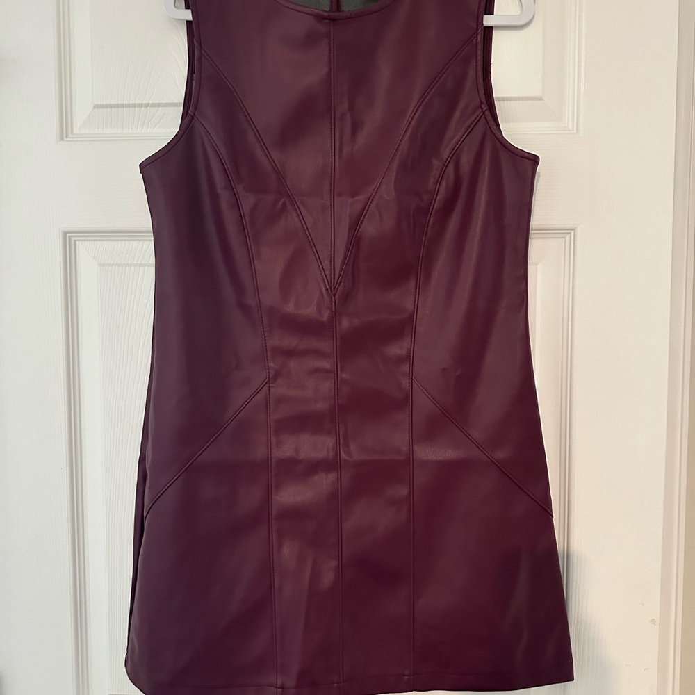 Beautiful purple vegan leather dress.  Size large.  Great for fall.